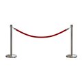 Montour Line Stanchion Post and Rope Kit Sat.Steel, 2 Crown Top 1 Red Rope C-Kit-2-SS-CN-1-ER-RD-PS